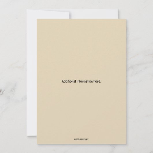 Editable Minimalist Boho Leaves 招待状 (裏面)