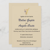 Editable Minimalist Boho Leaves 招待状 (正面/裏面)