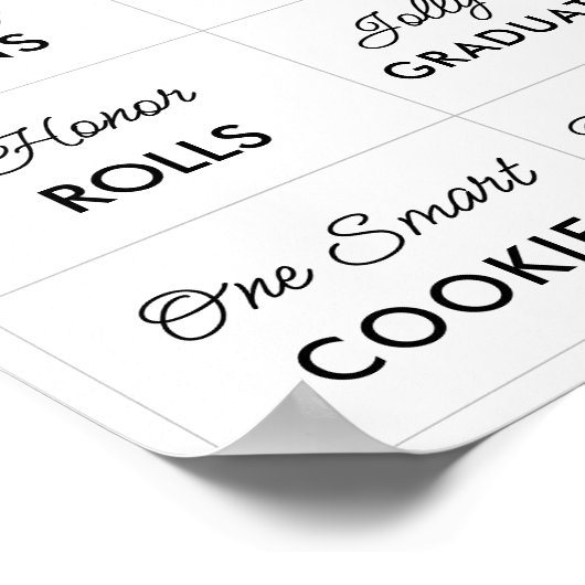 Editable Minimalist Graduation Candy Bar Signs ポスター (角)