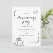 Editable Minimalist Housewarming Party 招待状 (スタンド正面)