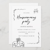 Editable Minimalist Housewarming Party 招待状 (正面/裏面)