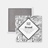 Editable Modern Text Design & Your Logo マグネット (正面/裏面)