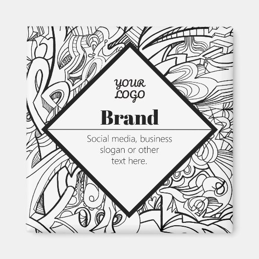 Editable Modern Text Design & Your Logo マグネット (正面)
