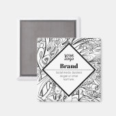 Editable Modern Text Design & Your Logo マグネット (正面/裏面)