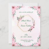Editable Muslim wedding invitation Floral 招待状 (正面)