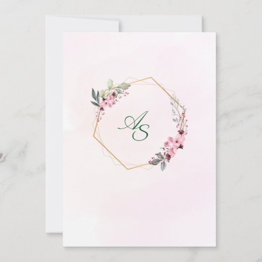 Editable Muslim wedding invitation Floral 招待状 (裏面)