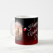 Editable Name Family Photo Valentine's コーヒーマグカップ (正面左)