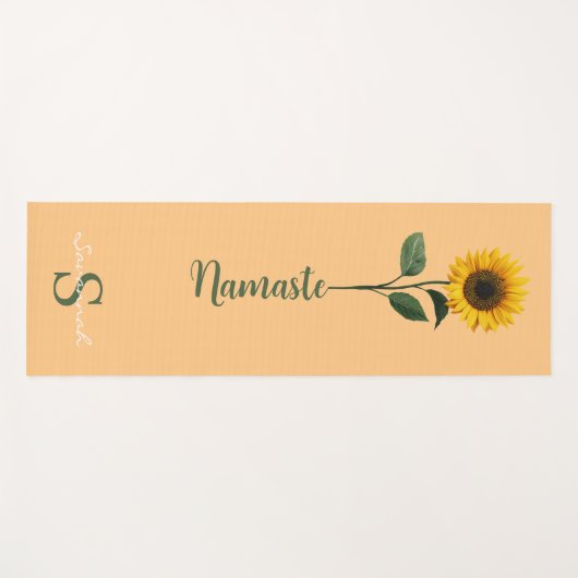 Editable Name Sunflower Namaste ヨガマット (正面(横))