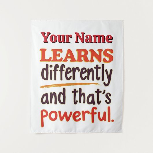 Editable Neurodiversity Quote for Students タペストリー (正面)