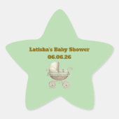 Editable Neutral Baby Shower Star Stickers 星シール (正面)