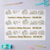Editable Neutral Baby Shower Tissue Paper 薄葉紙 (クラフト)