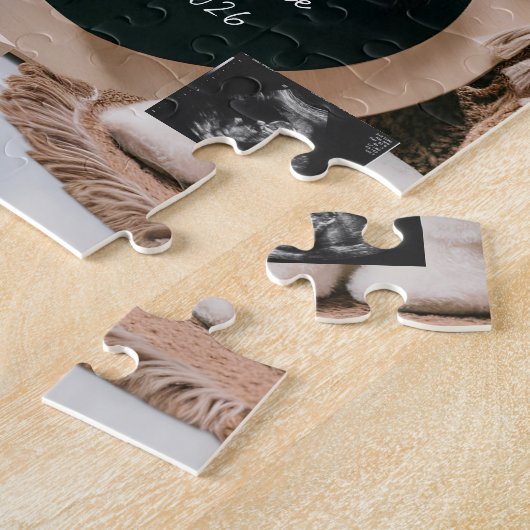 Editable neutral pregnancy announcement  ジグソーパズル (側面)