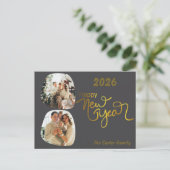 Editable New Year Collage Postcard – Upload Photos シーズンポストカード (スタンド正面)
