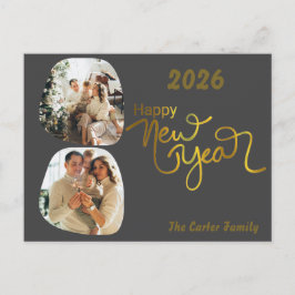 Editable New Year Collage Postcard – Upload Photos シーズンポストカード