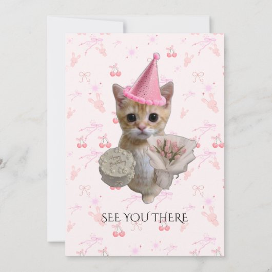 Editable Newspaper Birthday Invitation Template 招待状 (裏面)