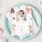 Editable Oneder the Sea Mermaid Invitation 招待状