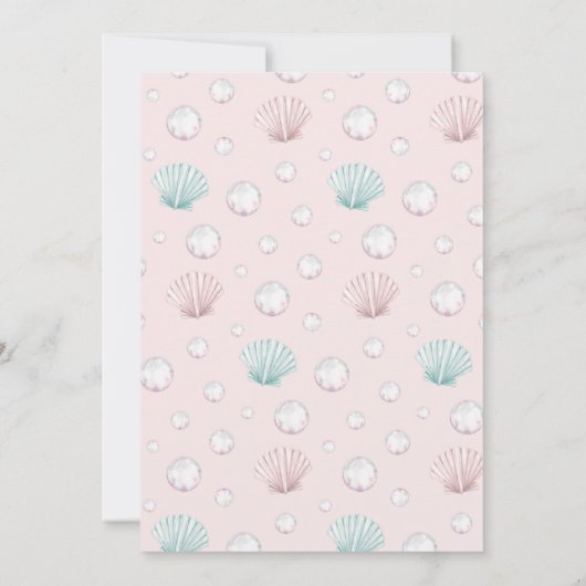 Editable Oneder the Sea Mermaid Invitation 招待状 (裏面)