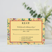 Editable Oriental Chinese Floral Pattern  RSVP Car (スタンド正面)