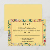 Editable Oriental Chinese Floral Pattern  RSVP Car (正面/裏面)