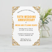 Editable Ornate Gold Swirl Frame 招待状 (スタンド正面)