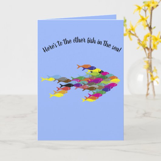 Editable Other Fish In The Sea Happy Divorce Day カード (黄色い花)