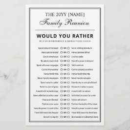 Editable Party Games Fun Riddles Family Reunion チラシ