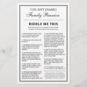 Editable Party Games Fun Riddles Family Reunion チラシ (裏面)