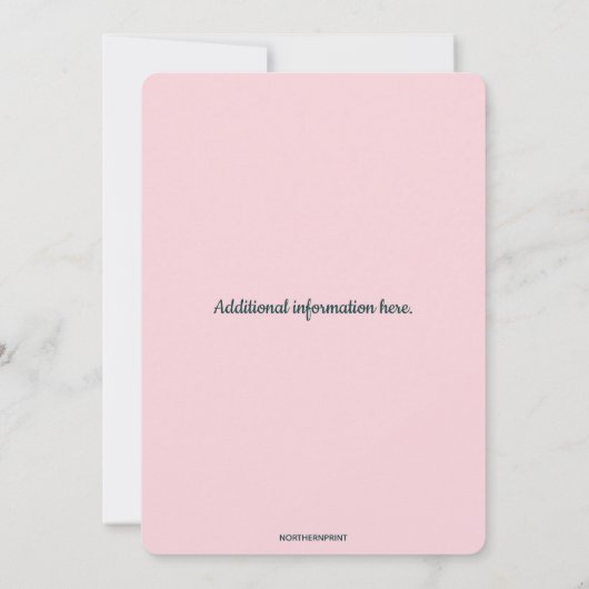 Editable Pastel Flowers and Leaves Frame 招待状 (裏面)