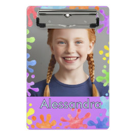 Editable Pastel Splash Custom Photo alessandra ミニクリップボード