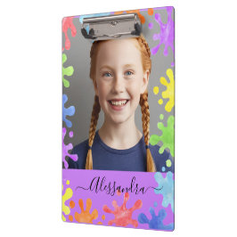 Editable Pastel Splash Custom Photo Frame  クリップボード