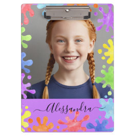Editable Pastel Splash Custom Photo Frame  クリップボード