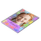 Editable Pastel Splash Custom Photo Frame  ノートブック (左側)