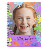 Editable Pastel Splash Custom Photo Frame ノートブック (正面)