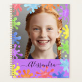Editable Pastel Splash Custom Photo Frame プランナー手帳 (正面)