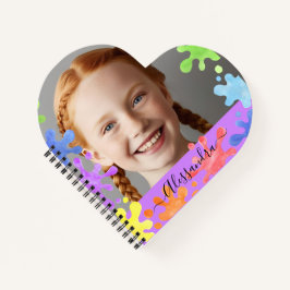 Editable Pastel Splash  cute Custom Photo Frame  ノートブック