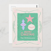 Editable Personalized Candy Christmas Ornament ポストカード (正面/裏面)