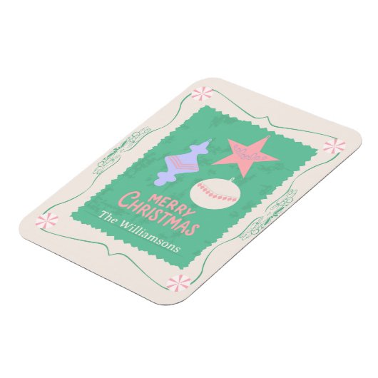 Editable Personalized Candy Christmas Ornament マグネット (左側)