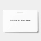 Editable Pet ID Card ,Navy White Service Dog Logo バッジ (Back)