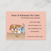 Editable Pet Sitting and Dog Walking Business Card 名刺 (正面)
