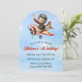 Editable Pilot and Plane Birthday 招待状 (スタンド正面)