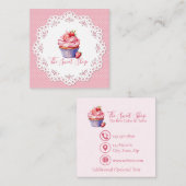 Editable Pink Bakery Business Card | 2.5" Square コーリングカード (正面/裏面)