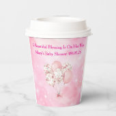 Editable Pink Chinoiserie Baby Shower Tableware 紙コップ (裏面)