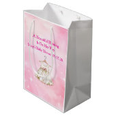 Editable Pink Chinoiserie Gift Bags ミディアムペーパーバッグ (裏面アングル)