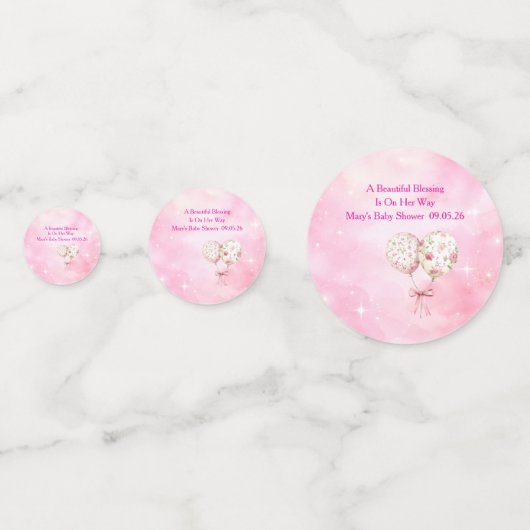 Editable Pink Chinoiserie Table Confetti コンフェッティ (正面)