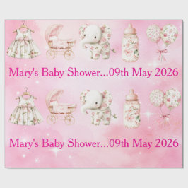 Editable Pink Chinoiserie Wrapping Paper ラッピングペーパー