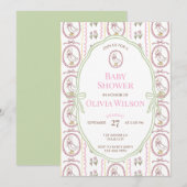 Editable Pink Goose Baby Shower Invitation 5x7 招待状 (正面/裏面)