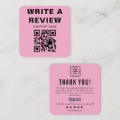 Editable Pink Logo Thank You Note Card エンクロージャーカード (正面/裏面)