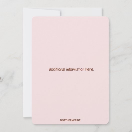 Editable Pink Tulips 招待状 (裏面)