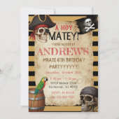Editable Pirate Party Template Invitation 招待状 (正面)
