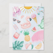 Editable Pool Party Invitation Summer Girl Birthda 招待状 (裏面)